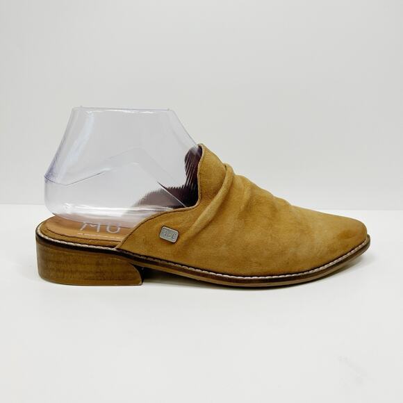 MUSSE & CLOUD Slip On Tan Suede Mules Coastal Cowgirl Western Boho 37 US 6.5-7 - Picture 2 of 8